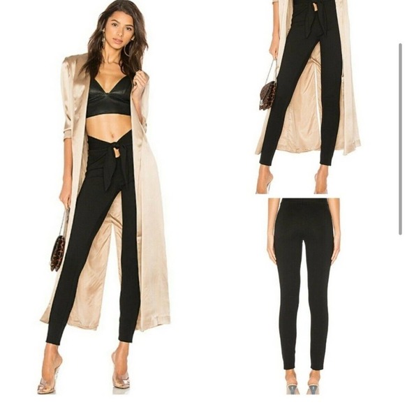 LPA Revolve XL 572 Stretch Tie Waist Leggings Black Pants X-Large - Picture 5 of 16